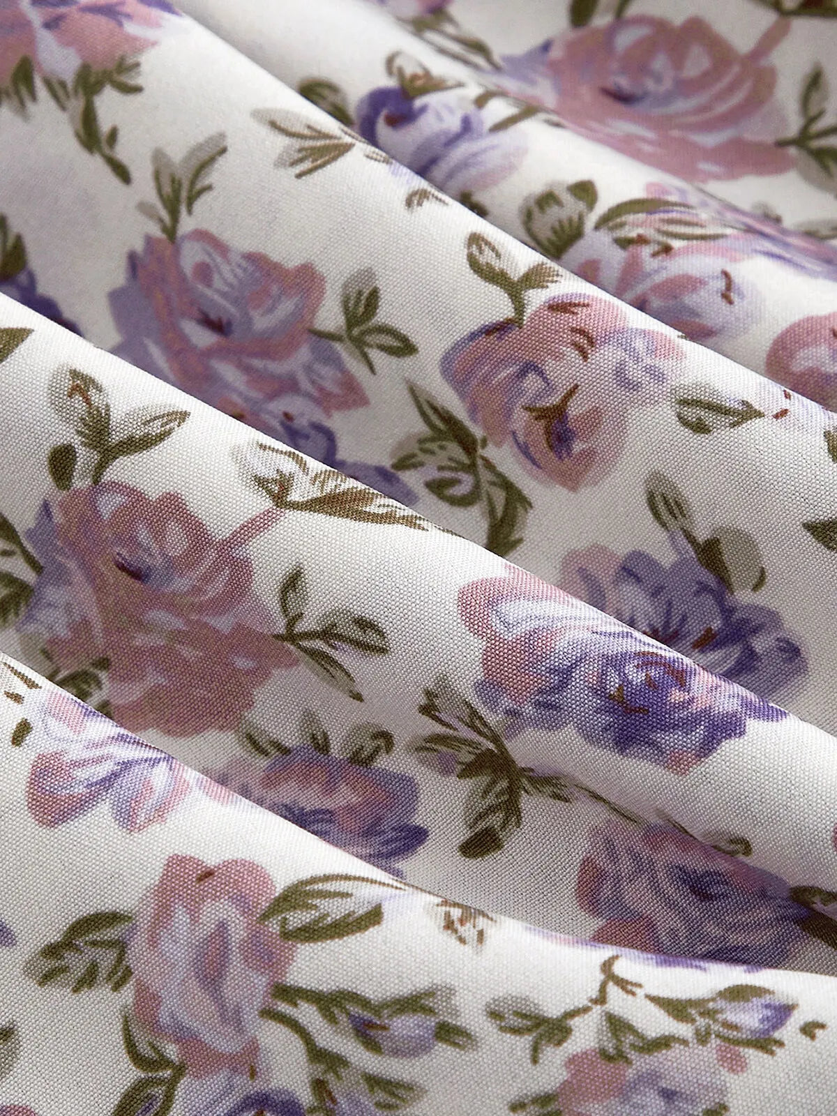 Ditsy Floral Suspender Wrinkle Short Tiered Dress