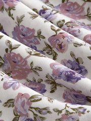 Ditsy Floral Suspender Wrinkle Short Tiered Dress