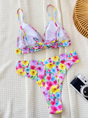 Floral Tie Back Low Rise Bikini 