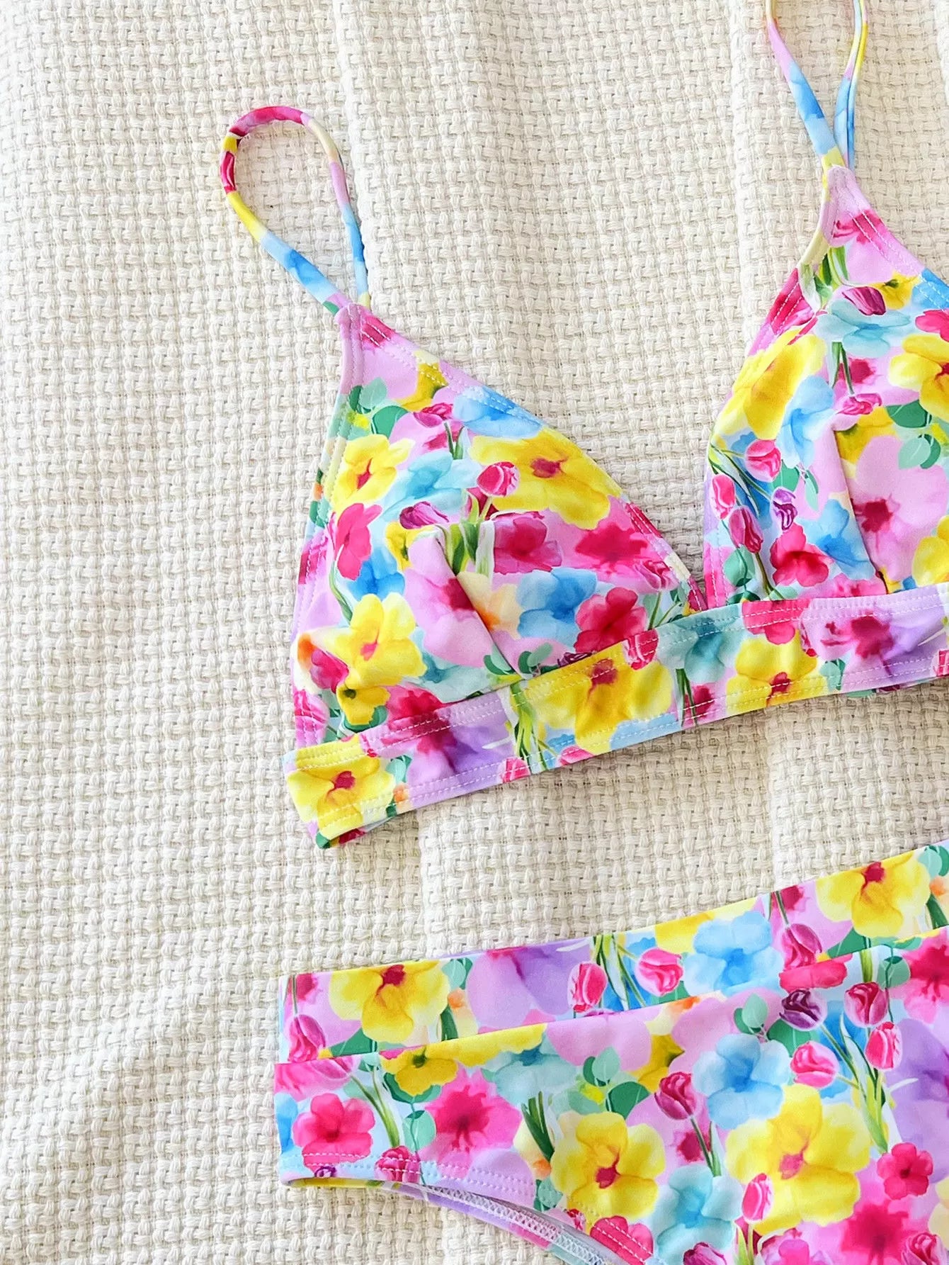 Floral Tie Back Low Rise Bikini 