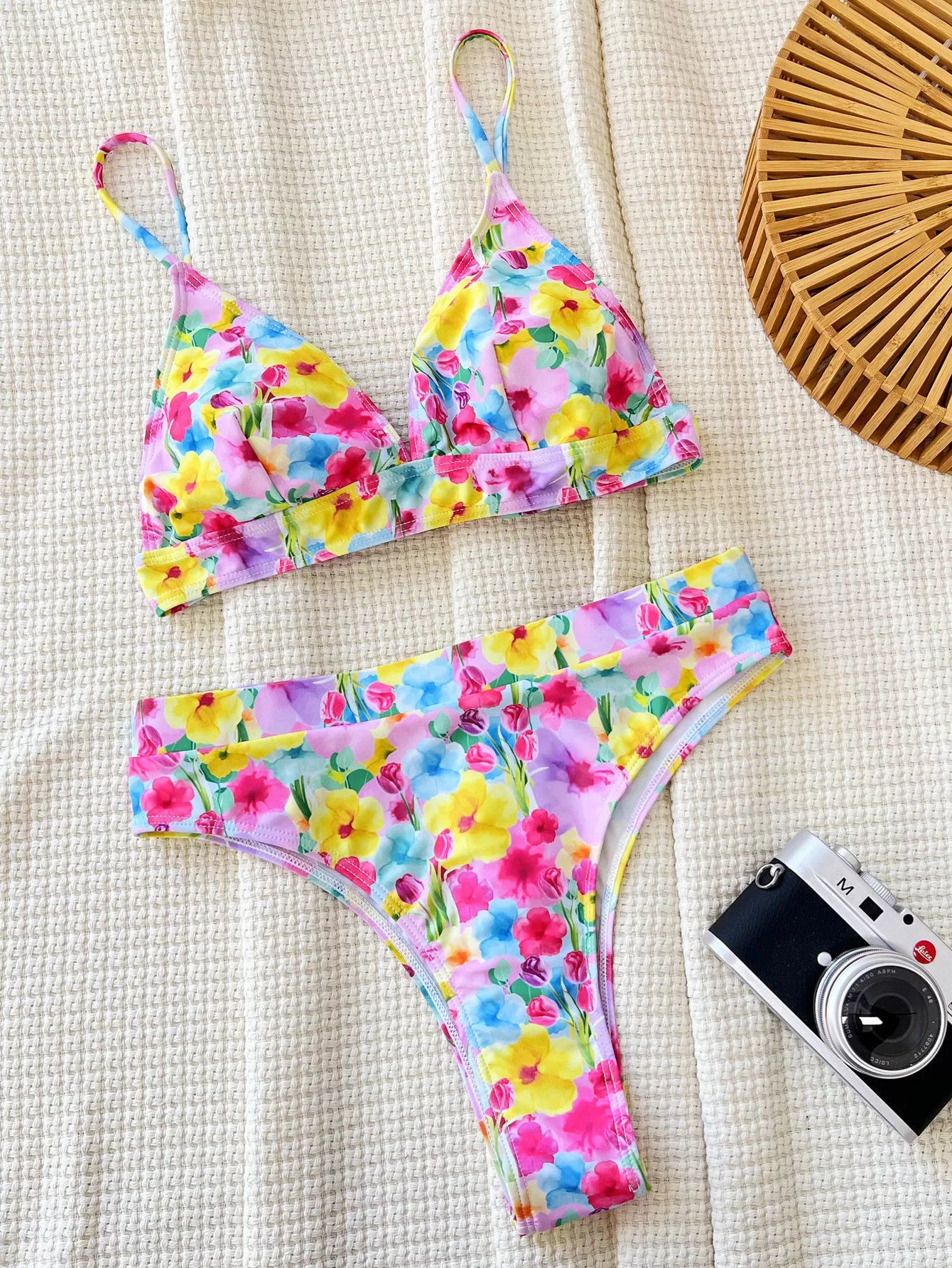 Floral Tie Back Low Rise Bikini 