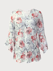 Floral V-neck T-shirt
