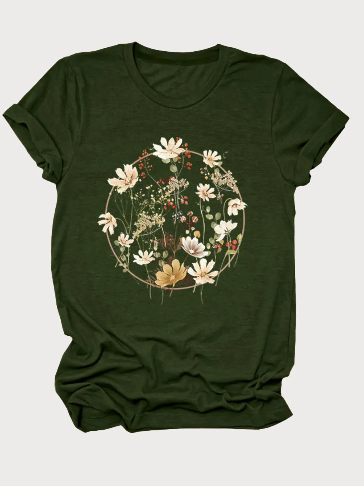 Floral V-neck Regular T-shirt