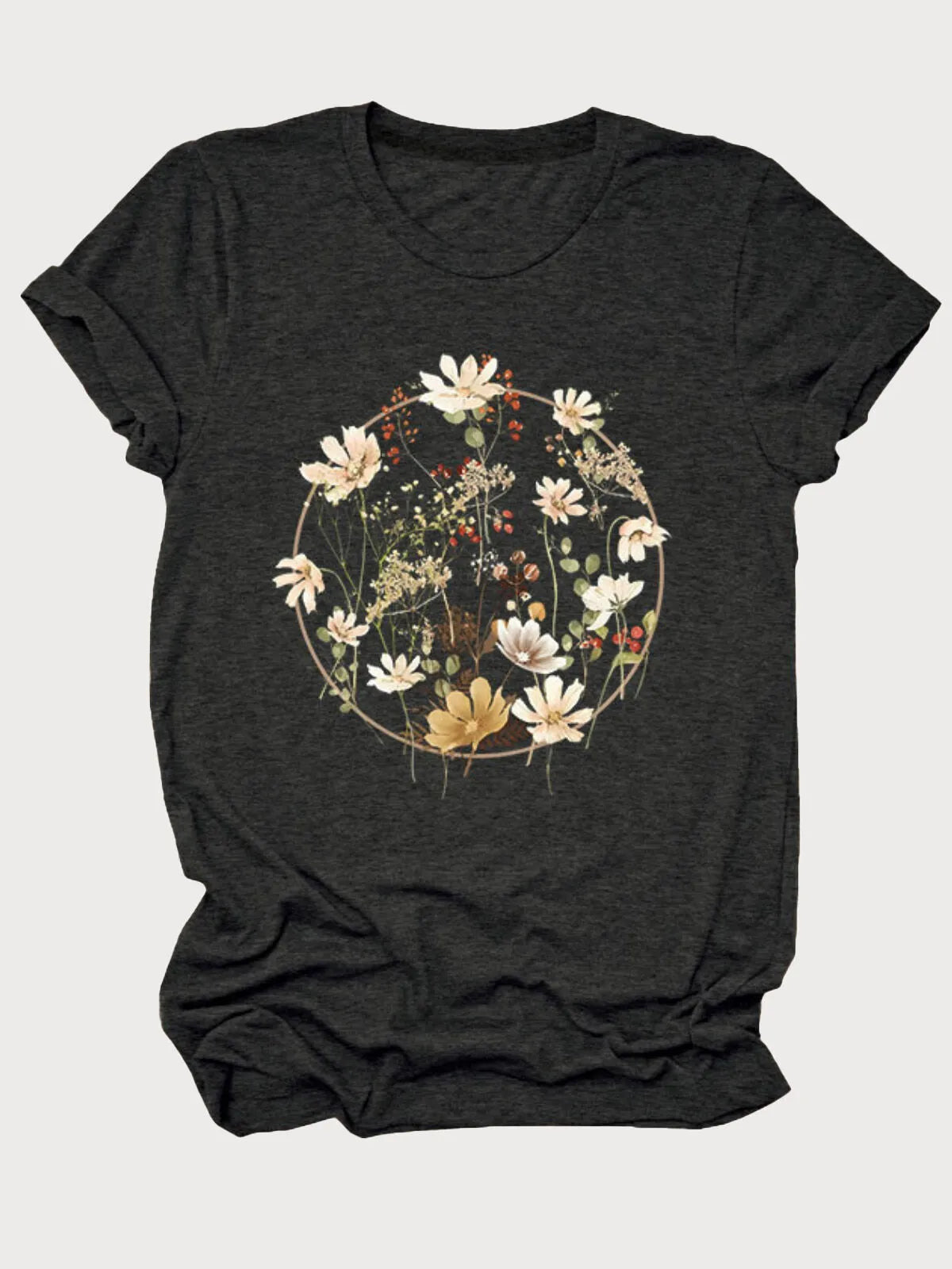 Floral V-neck Regular T-shirt