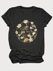 Floral V-neck Regular T-shirt