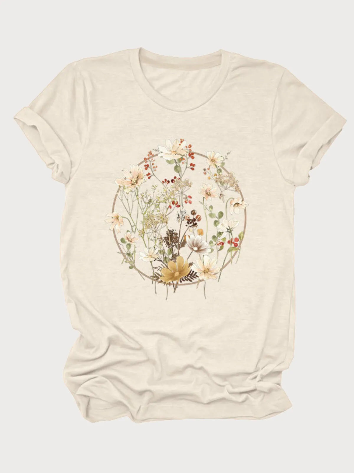 Floral V-neck Regular T-shirt