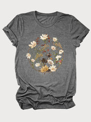 Floral V-neck Regular T-shirt