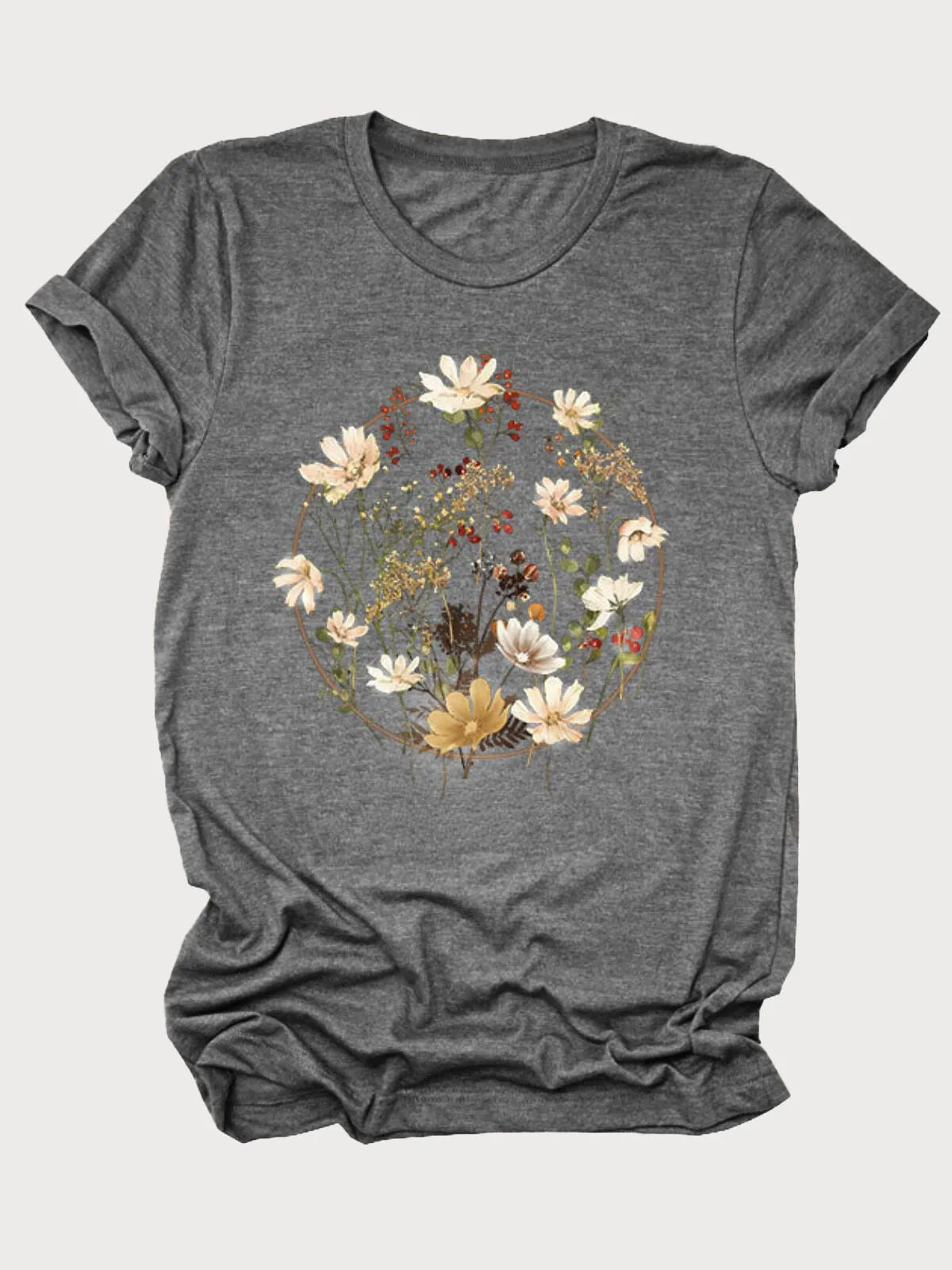 Floral V-neck Regular T-shirt
