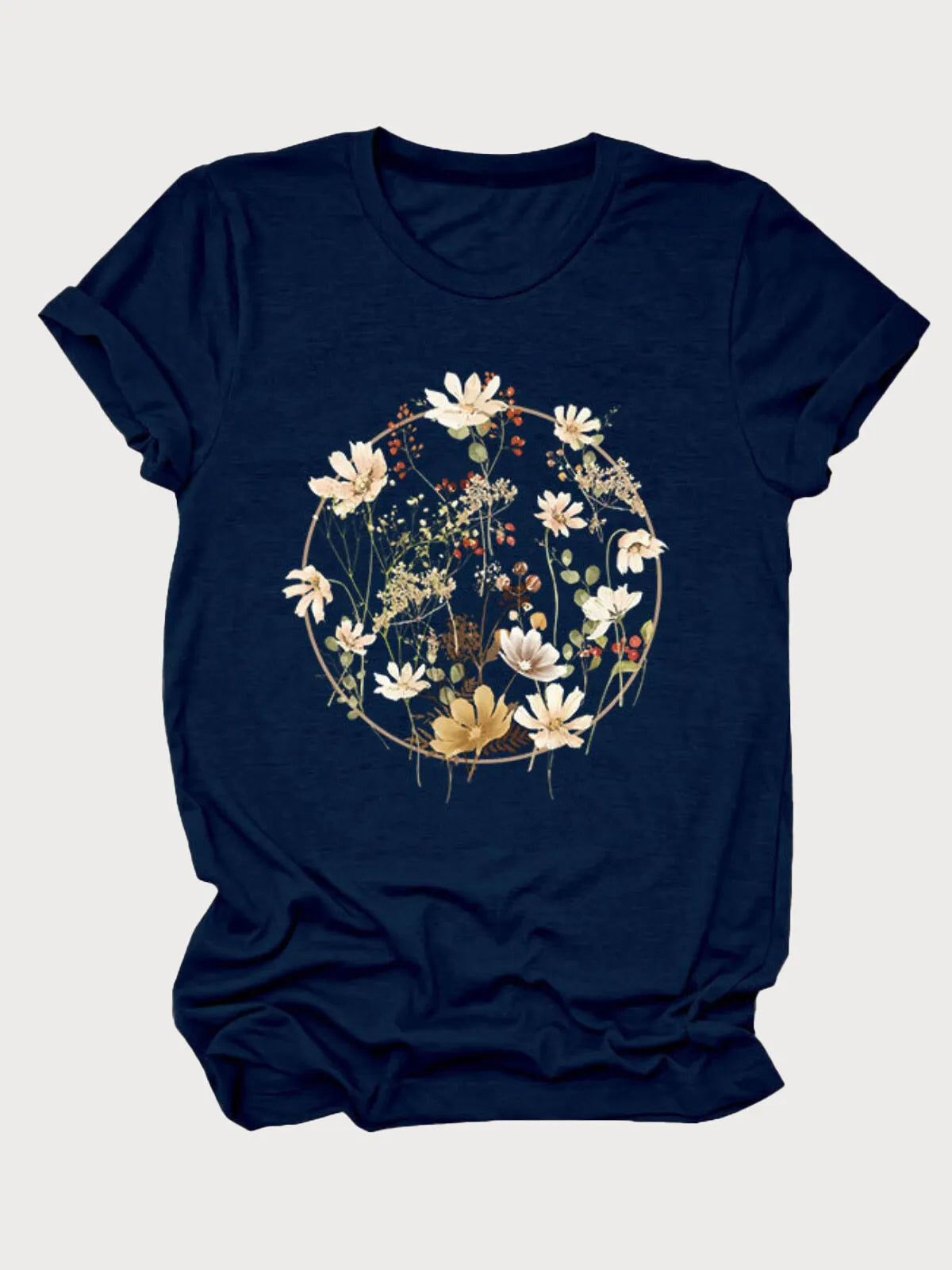Floral V-neck Regular T-shirt