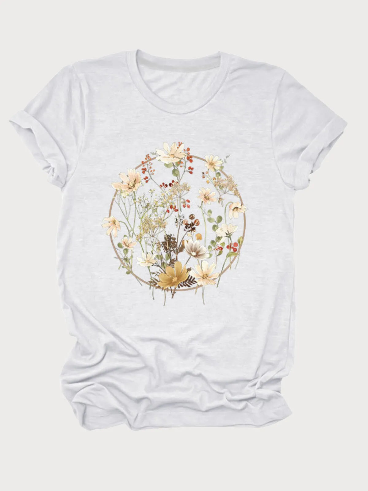 Floral V-neck Regular T-shirt