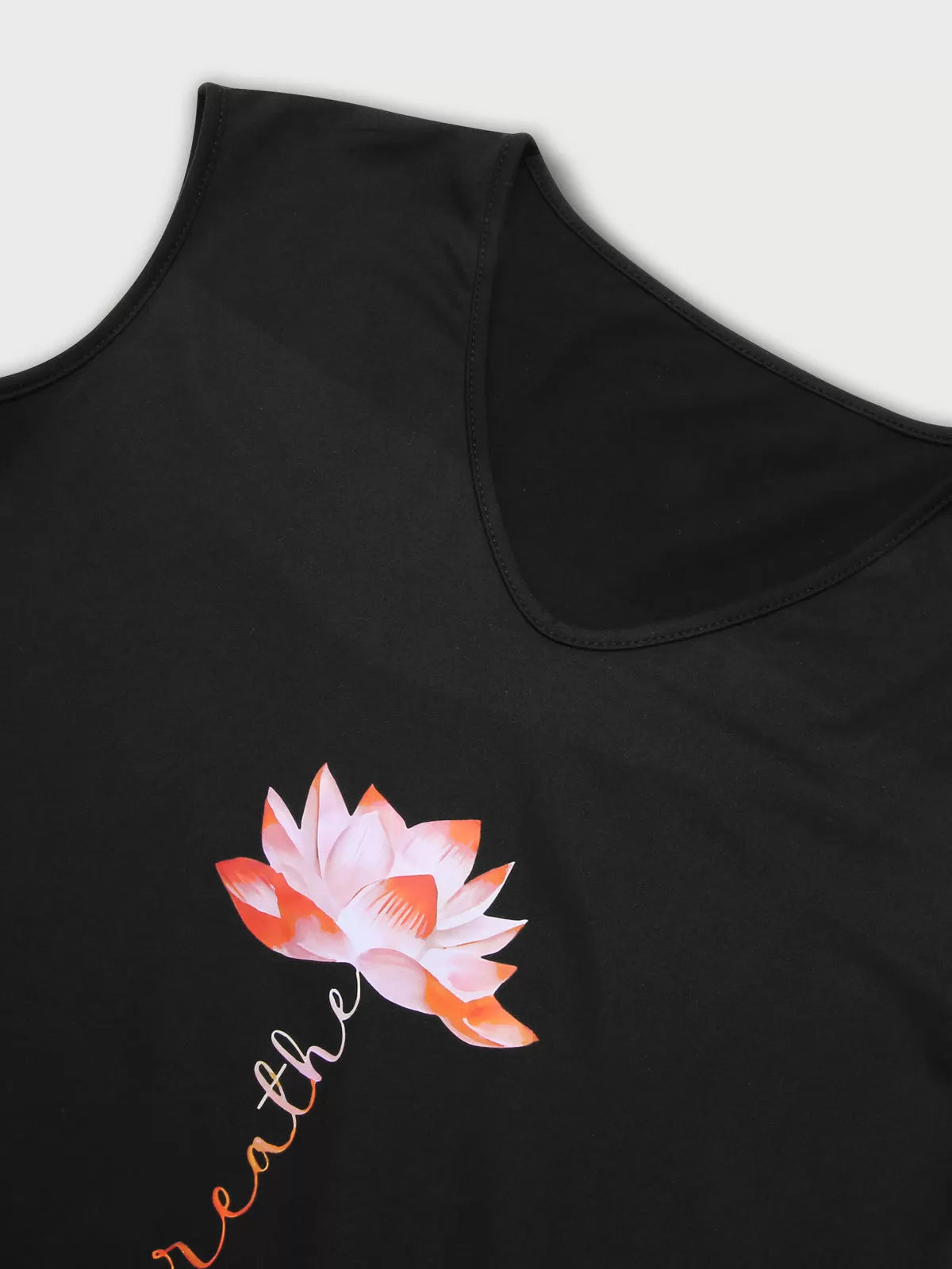 Lotus Print  V-neck Tank