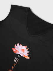 Lotus Print  V-neck Tank