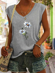 Floral V-neck Tank