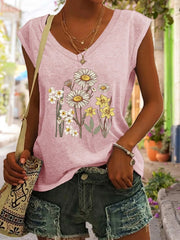 Floral V-neck Tank