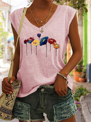 Floral V-neck Tank