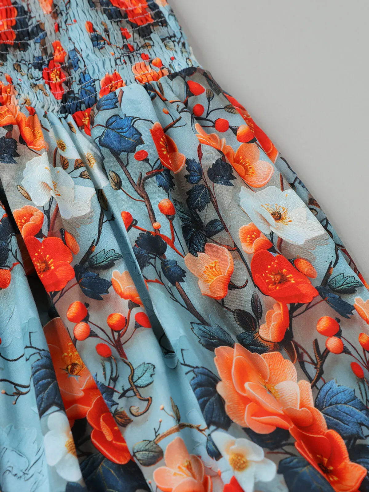 Floral Vacation Spaghetti Strap A-line Dress