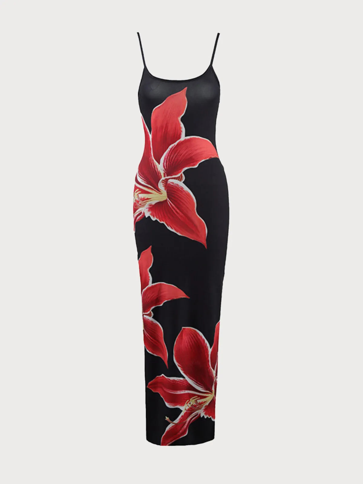 Floral Vacation Split Spaghetti Strap Bodycon Dress