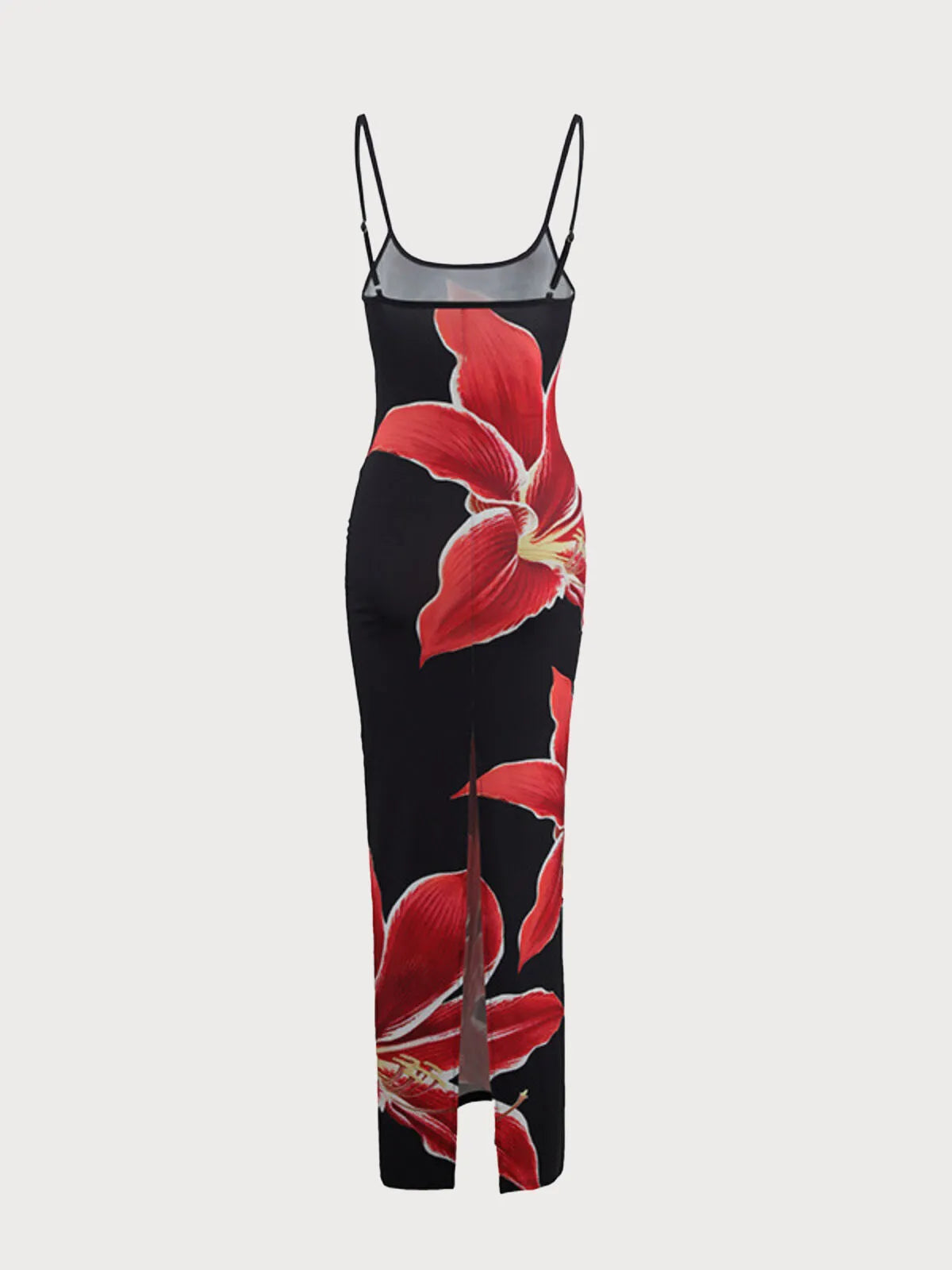 Floral Vacation Split Spaghetti Strap Bodycon Dress