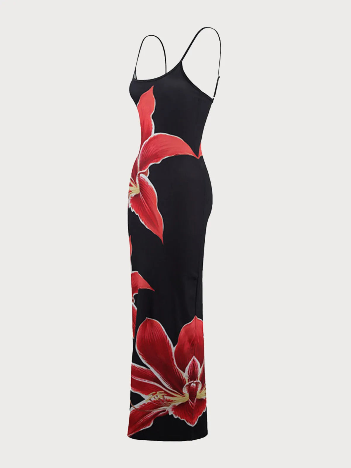 Floral Vacation Split Spaghetti Strap Bodycon Dress