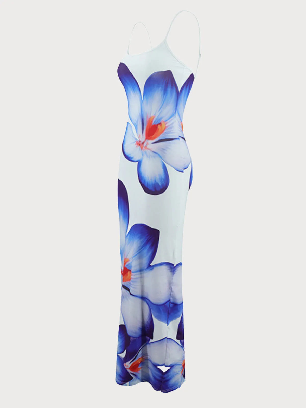 Floral Vacation Split Spaghetti Strap Fitted Dress