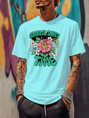 Flower Letter Casual T-shirt