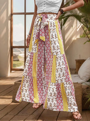 Flowy Vacation Geometric High Rise Palazzo Pants