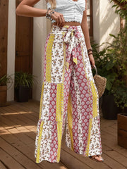 Flowy Vacation Geometric High Rise Palazzo Pants