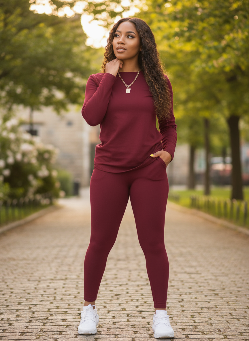 Comfortable and Breathable Sports T-shirt & High-waisted Slim Stretch Pants