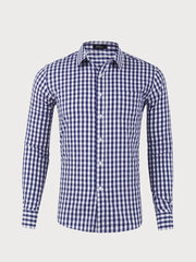 Gingham Plaid Lapel Regular Shirts