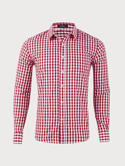 Gingham Plaid Lapel Regular Shirts