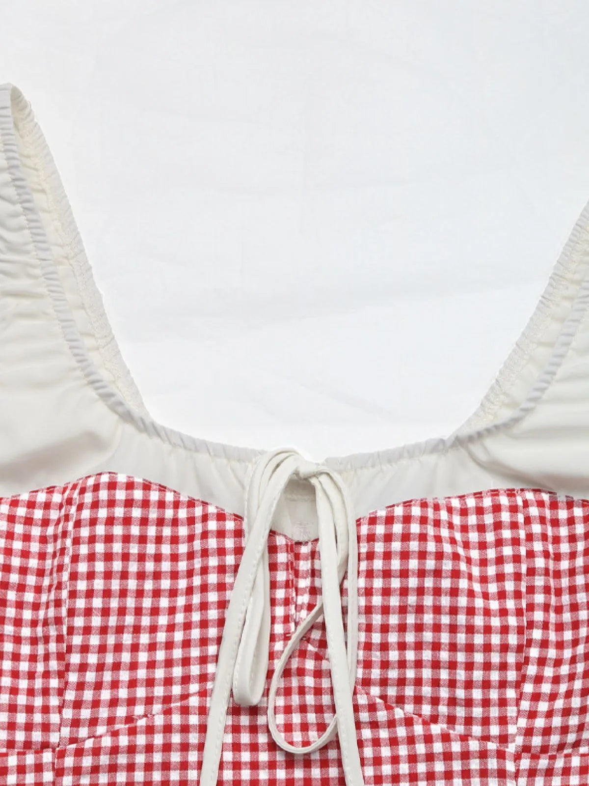 Gingham Plaid Lace-up Spaghetti Strap Cami