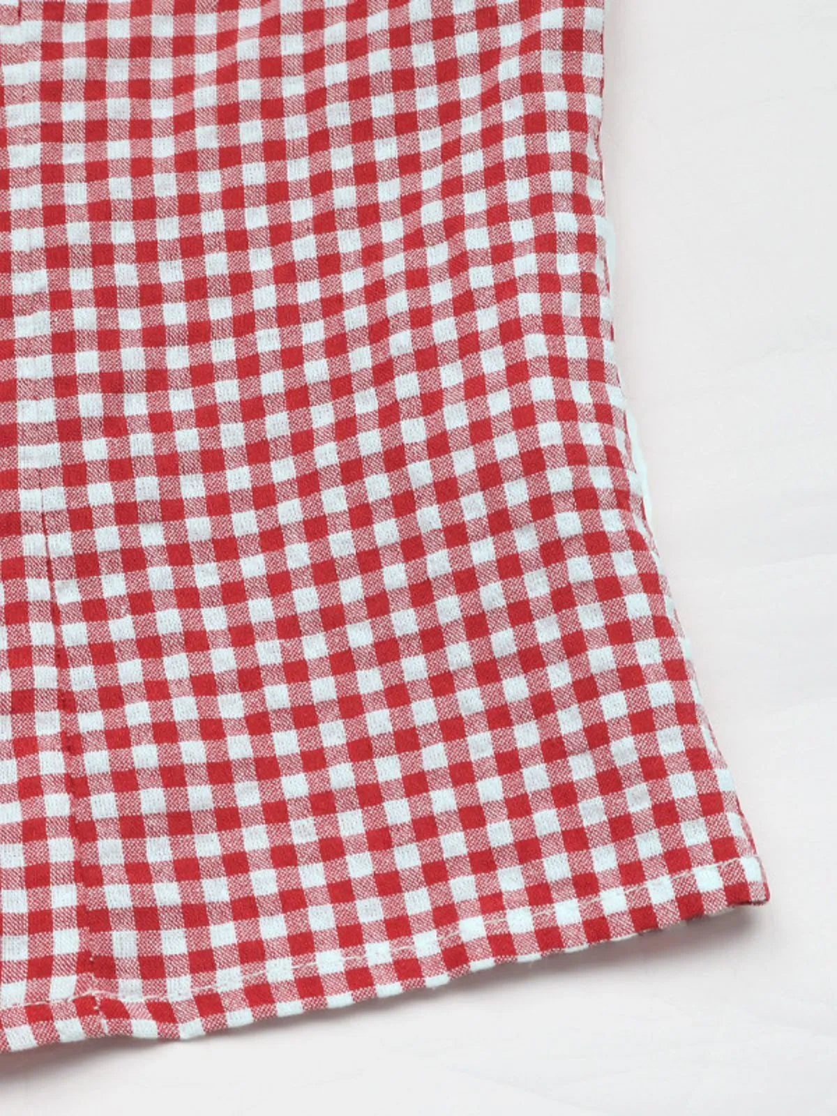 Gingham Plaid Lace-up Spaghetti Strap Cami