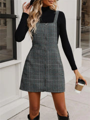 Gingham Plaid Spaghetti Strap A-line Dress