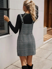 Gingham Plaid Spaghetti Strap A-line Dress