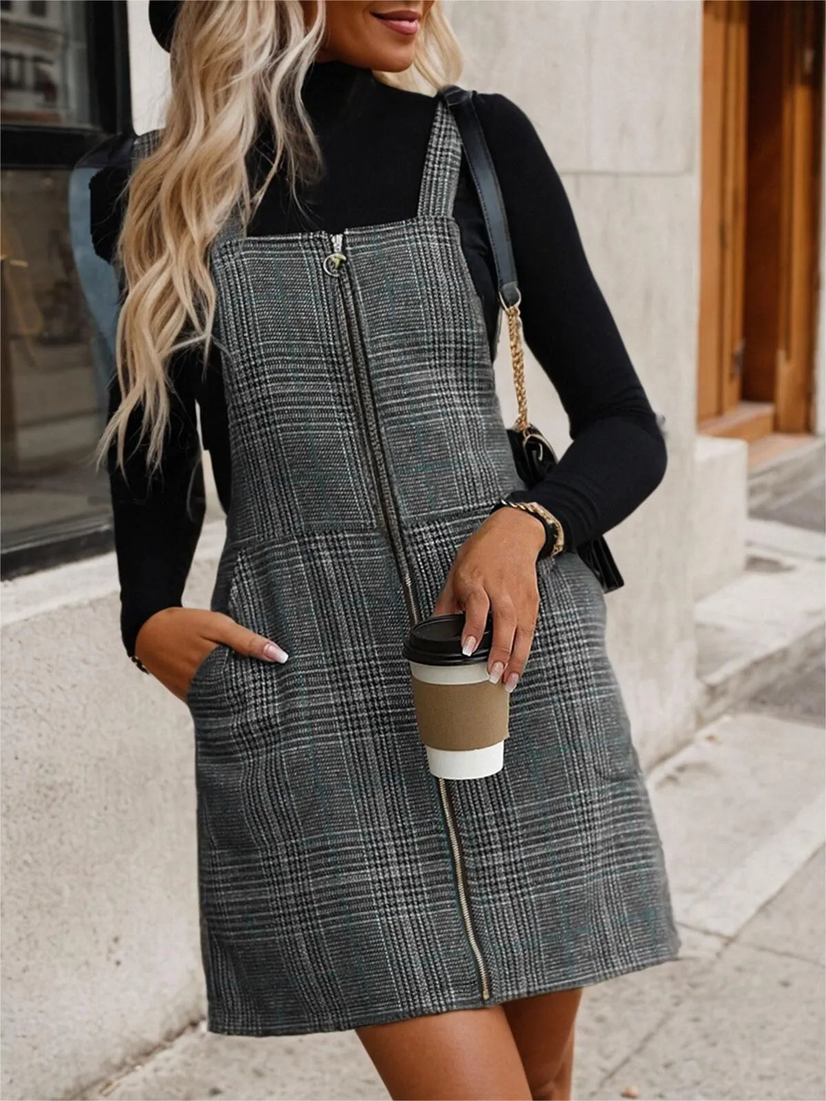 Gingham Plaid Spaghetti Strap A-line Dress
