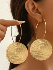 Party Fashionable Round Shaped Hoop Lightweight Earrings
