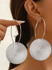 Party Fashionable Round Shaped Hoop Lightweight Earrings