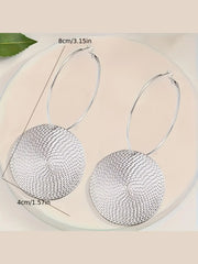 Party Fashionable Round Shaped Hoop Lightweight Earrings