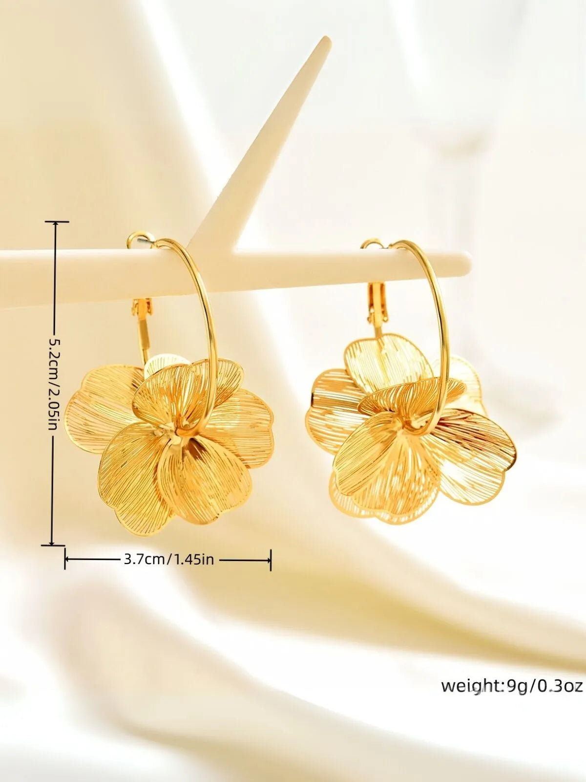 1PC Trendy Elegant Minimalist Fashion Double Layer Hollow Out Flower Design Dangle Party Earrings
