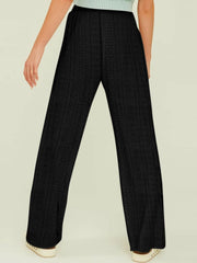 Gothic Lace Accent Distressed Hem Palazzo Pant