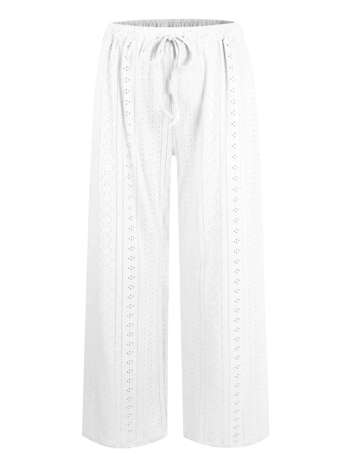 Gothic Lace Accent Distressed Hem Palazzo Pant
