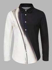 Gradient Button Lapel Regular Shirts