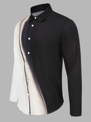 Gradient Button Lapel Regular Shirts