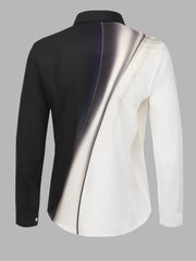 Gradient Button Lapel Regular Shirts