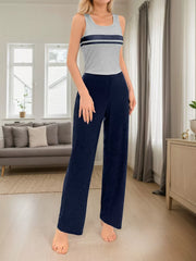 Solid Sleeveless Tank Pajama Pants Set