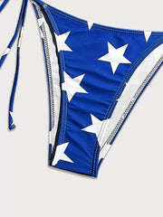 Graphic American Flag Low Rise Bikini 