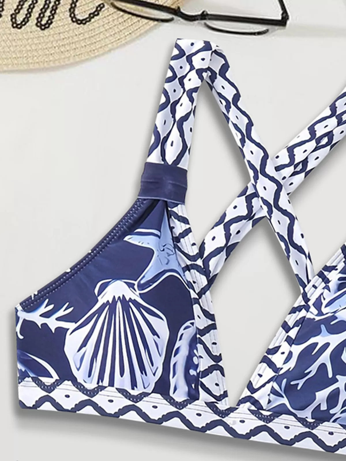 Graphic Backless Medium Rise Bikini Sets