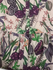 Plants Belt Lapel Skater Dress