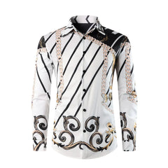 Graphic Button Lapel Shirts