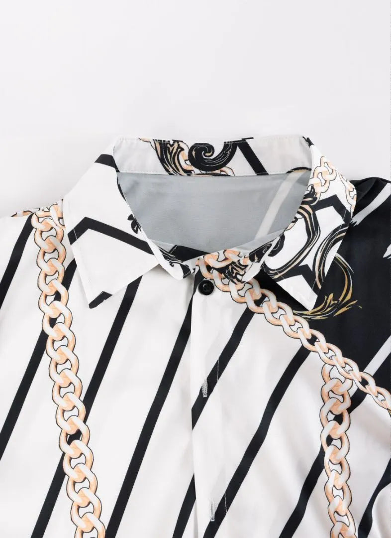 Graphic Button Lapel Shirts